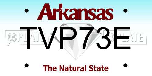 TVP73E Arkansas License Plate
