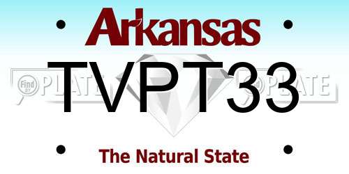 TVPT33 Arkansas License Plate