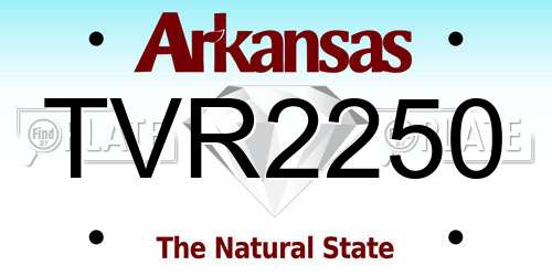TVR2250 Arkansas License Plate