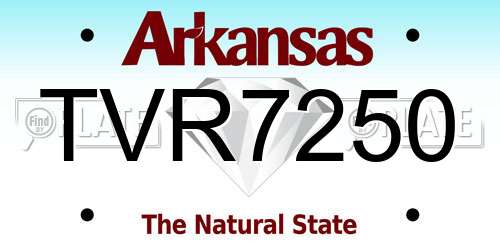 TVR7250 Arkansas License Plate