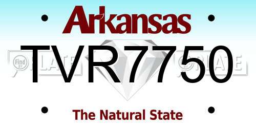 TVR7750 Arkansas License Plate