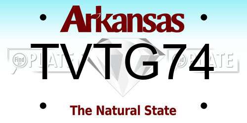 TVTG74 Arkansas License Plate