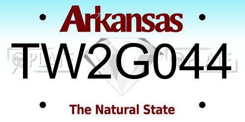 TW2G044 Arkansas License Plate