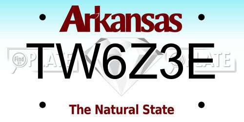 TW6Z3E Arkansas License Plate