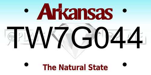 TW7G044 Arkansas License Plate