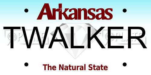 TWALKER Arkansas License Plate