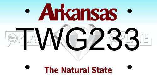 TWG233 Arkansas License Plate