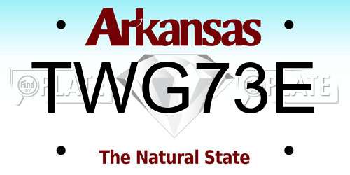 TWG73E Arkansas License Plate