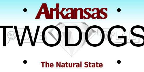 TWODOGS Arkansas License Plate