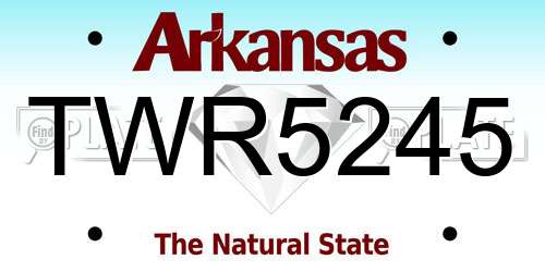 TWR5245 Arkansas License Plate