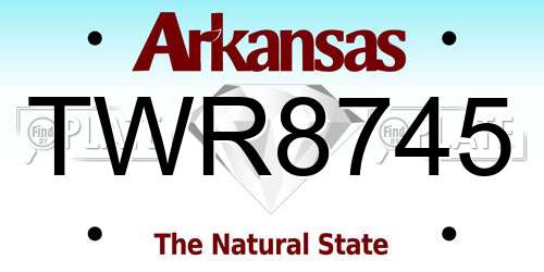 TWR8745 Arkansas License Plate