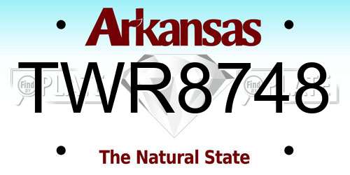 TWR8748 Arkansas License Plate