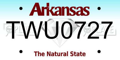TWU0727 Arkansas License Plate