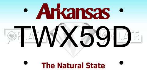 TWX59D Arkansas License Plate