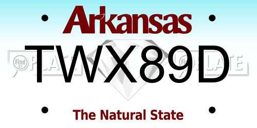 TWX89D Arkansas License Plate