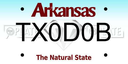 TX0D0B Arkansas License Plate