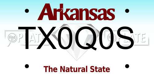 TX0Q0S Arkansas License Plate