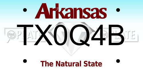 TX0Q4B Arkansas License Plate