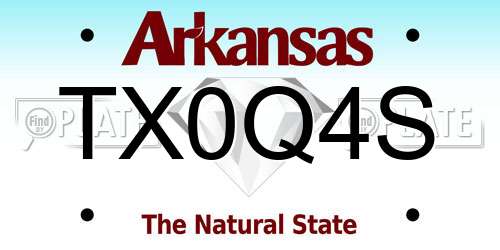 TX0Q4S Arkansas License Plate