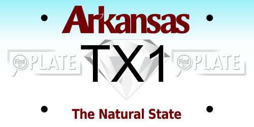 TX1 Arkansas License Plate
