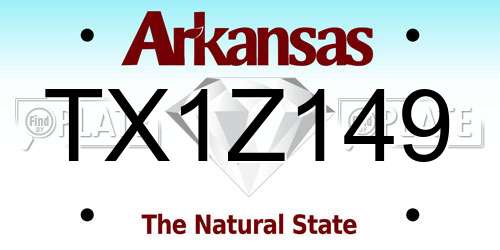 TX1Z149 Arkansas License Plate