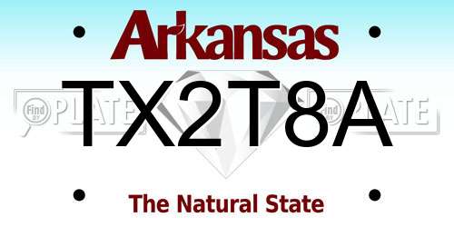 TX2T8A Arkansas License Plate