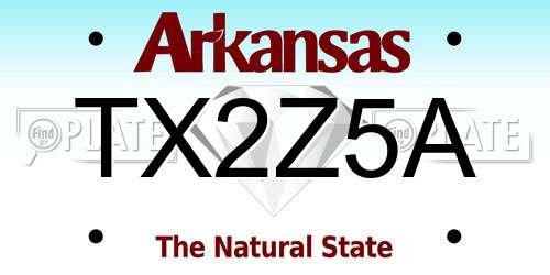 TX2Z5A Arkansas License Plate