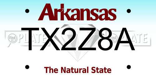 TX2Z8A Arkansas License Plate