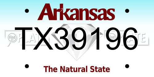 TX39196 Arkansas License Plate