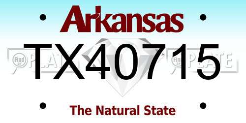 TX40715 Arkansas License Plate