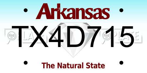 TX4D715 Arkansas License Plate