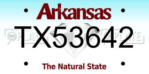 TX53642 Arkansas License Plate