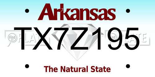 TX7Z195 Arkansas License Plate