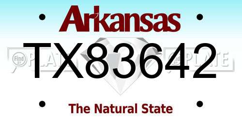 TX83642 Arkansas License Plate