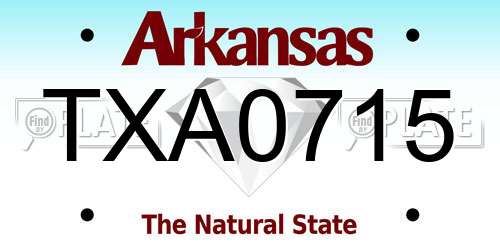 TXA0715 Arkansas License Plate