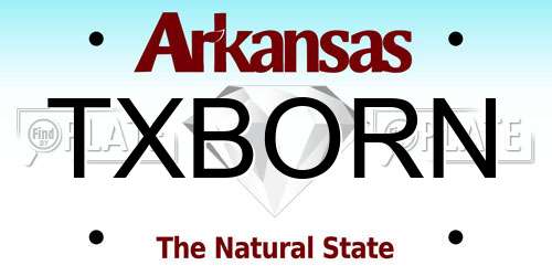 TXBORN Arkansas License Plate