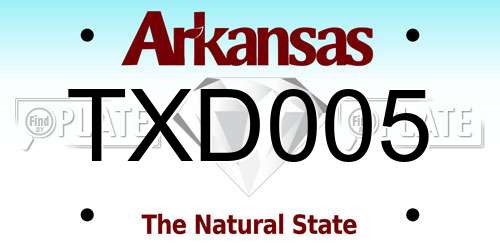 TXD005 Arkansas License Plate