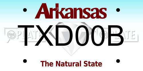 TXD00B Arkansas License Plate