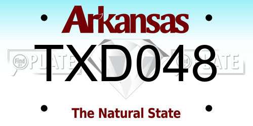 TXD048 Arkansas License Plate