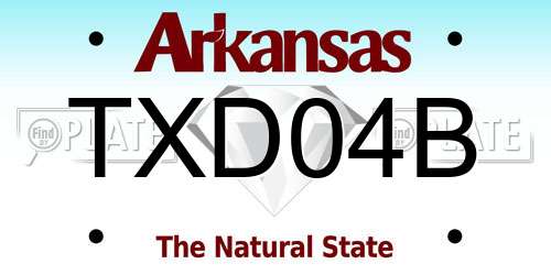 TXD04B Arkansas License Plate