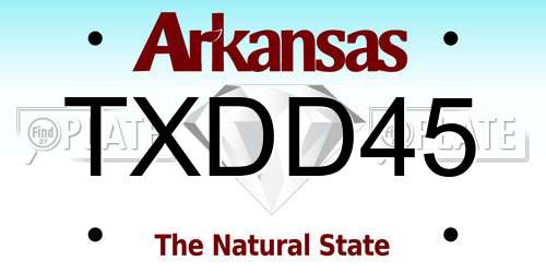 TXDD45 Arkansas License Plate