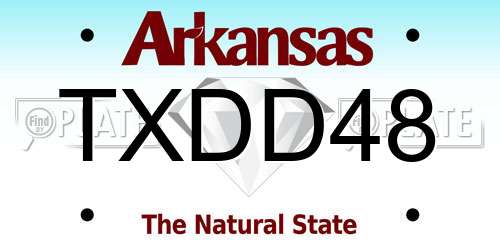 TXDD48 Arkansas License Plate