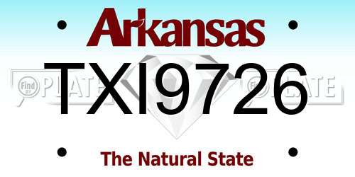 TXI9726 Arkansas License Plate