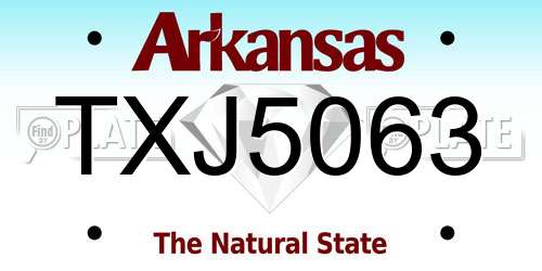 TXJ5063 Arkansas License Plate