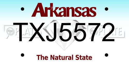 TXJ5572 Arkansas License Plate
