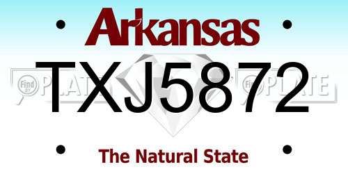 TXJ5872 Arkansas License Plate