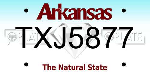 TXJ5877 Arkansas License Plate