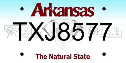 TXJ8577 Arkansas License Plate