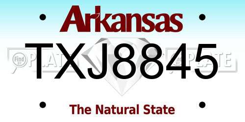 TXJ8845 Arkansas License Plate