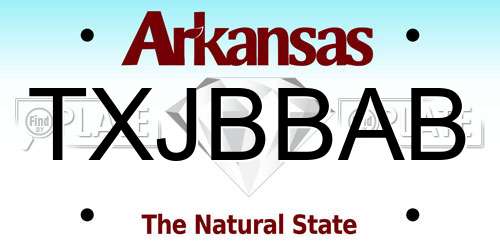 TXJBBAB Arkansas License Plate